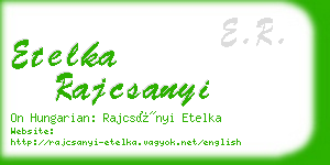 etelka rajcsanyi business card